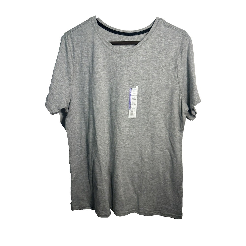 time and tru womens grey short sleeve t shirt size XXL 2XL